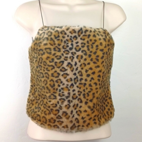Vintage 90's Cheetah Faux Fur Backless Crop Tank ... Need We Say More ... - Picture 8 of 8